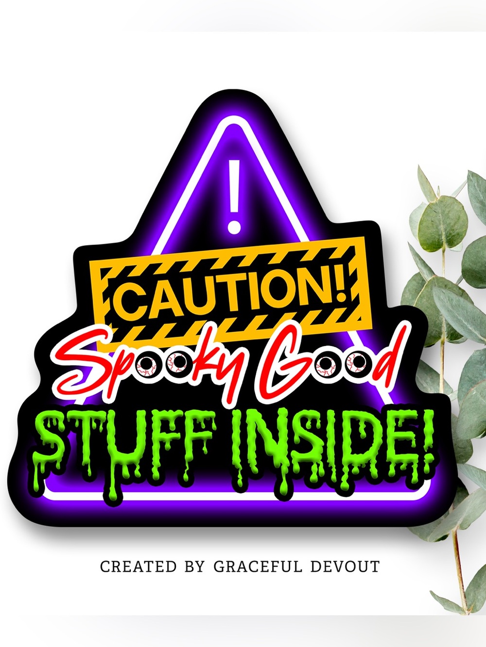 Caution! Spooky Good Stuff Inside!- 2"- (48ct.) Stickers